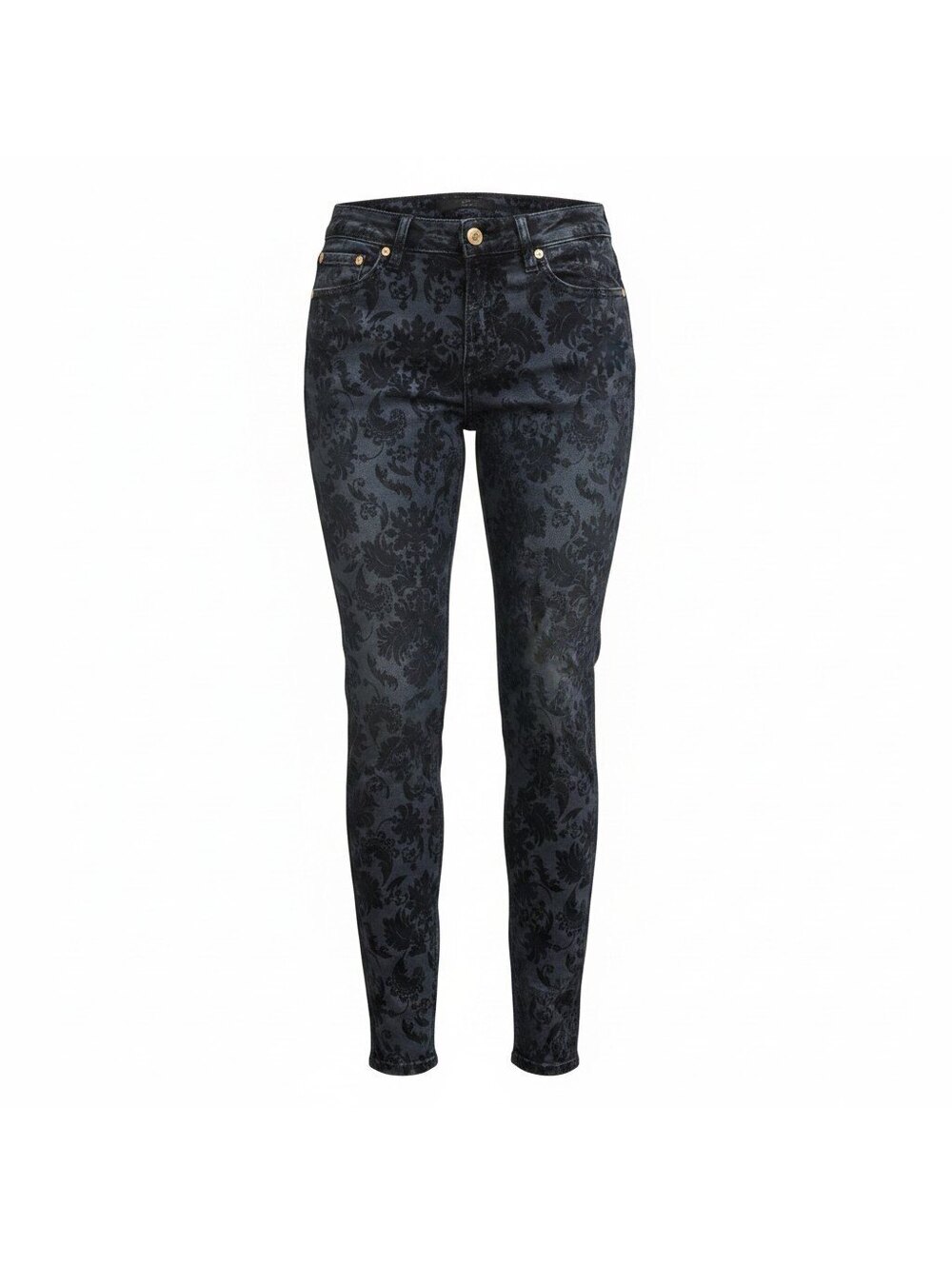 7 For All Mankind Flocked Velvet Damask Jeans Black size 26